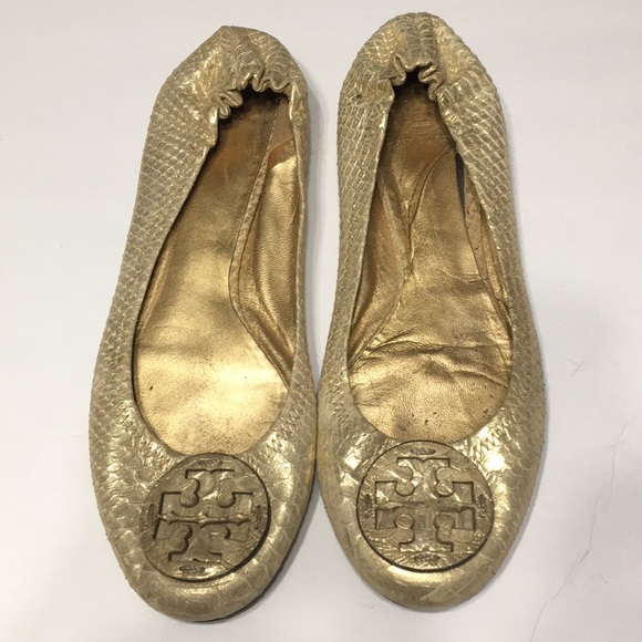 gold ballerina slippers